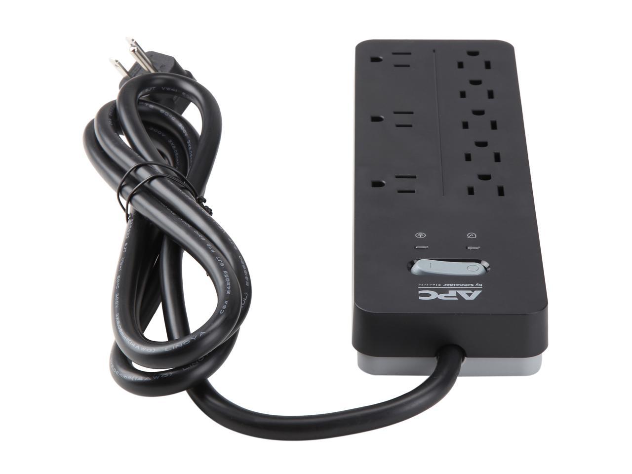 APC 8-Outlet Surge Protector, SurgeArrest Home / Office - Black (PH8)