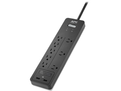 APC 8-Outlet Surge Protector with USB Charging Ports, SurgeArrest Home / Office - Black (PH8U2)