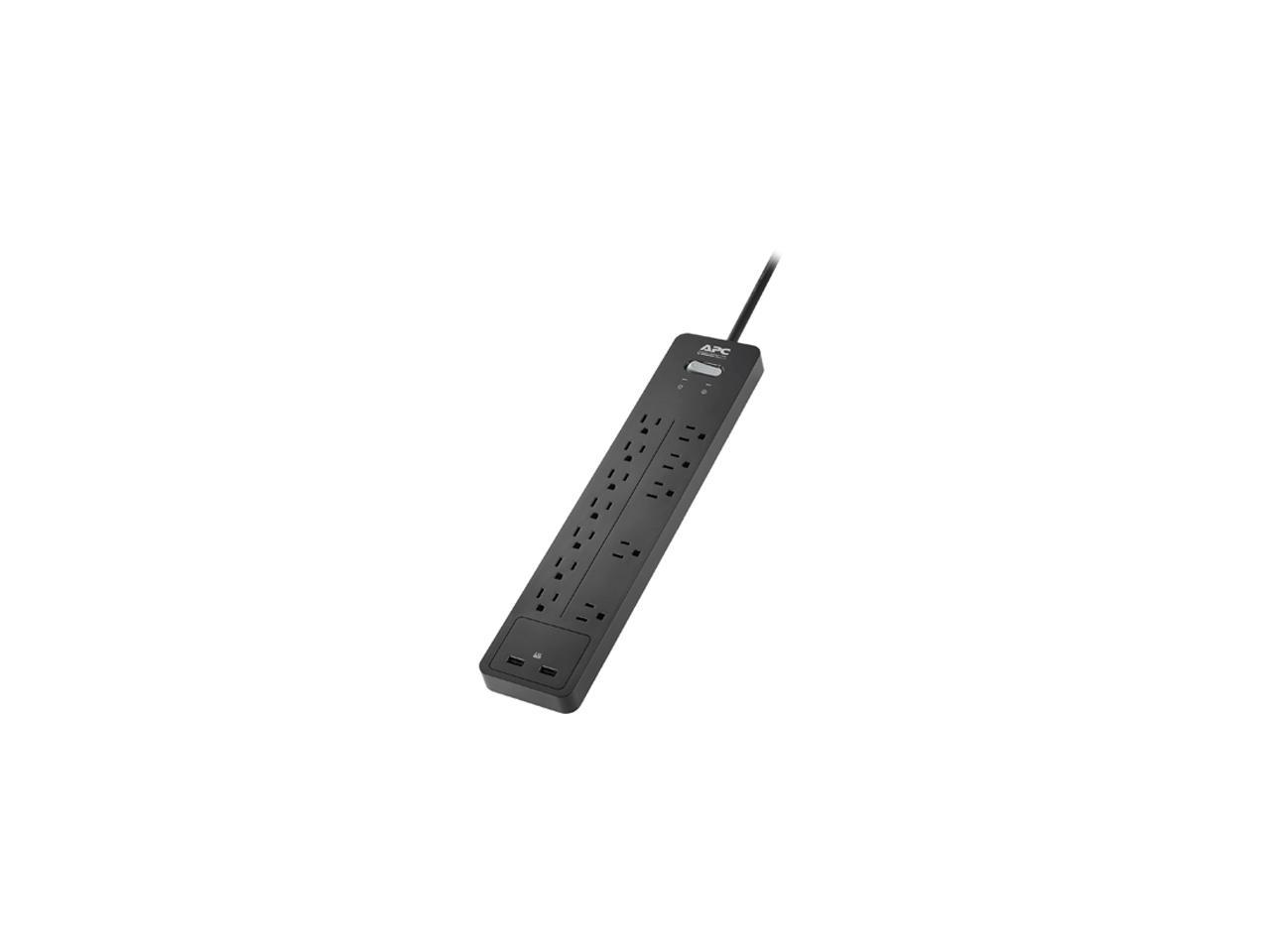 APC 12-Outlet Surge Protector with USB Charging Ports, SurgeArrest Home / Office - Black (PH12U2)