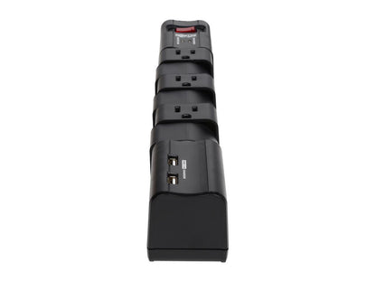 Tripp Lite TLP608RUSBB Protect It! 6- Rotatable Outlet Surge Protector, 8-ft. Cord, 1080 Joules, 2 USB Charging Ports (3.4A)