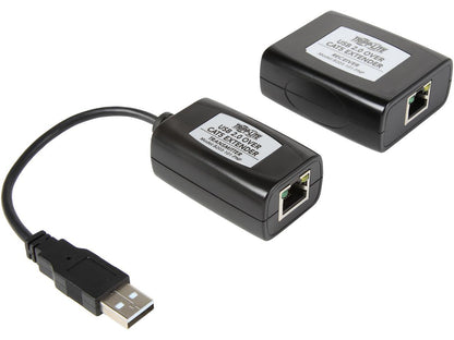 Tripp Lite 1-Port USB 2.0 Over Cat5/Cat6 Extender Kit, Transmitter & Receiver, Hi-Speed USB-A Up to 164 ft. (B203-101-PNP)