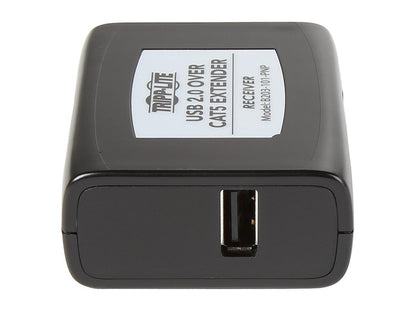 Tripp Lite 1-Port USB 2.0 Over Cat5/Cat6 Extender Kit, Transmitter & Receiver, Hi-Speed USB-A Up to 164 ft. (B203-101-PNP)