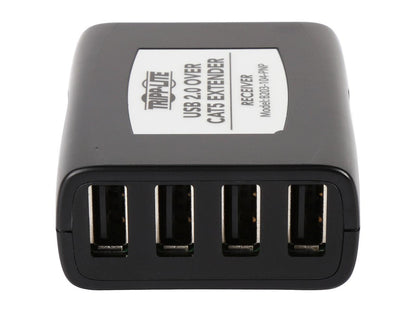 Tripp Lite 4-Port USB 2.0 over Cat5/Cat6 Extender Hub Kit, Transmitter & Receiver, Hi-Speed USB-A Up to 164 ft. (B203-104-PNP)