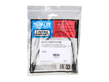 Tripp Lite U326-001-BK Black USB 3.0 SuperSpeed Device Cable (A to Micro-B M/M)