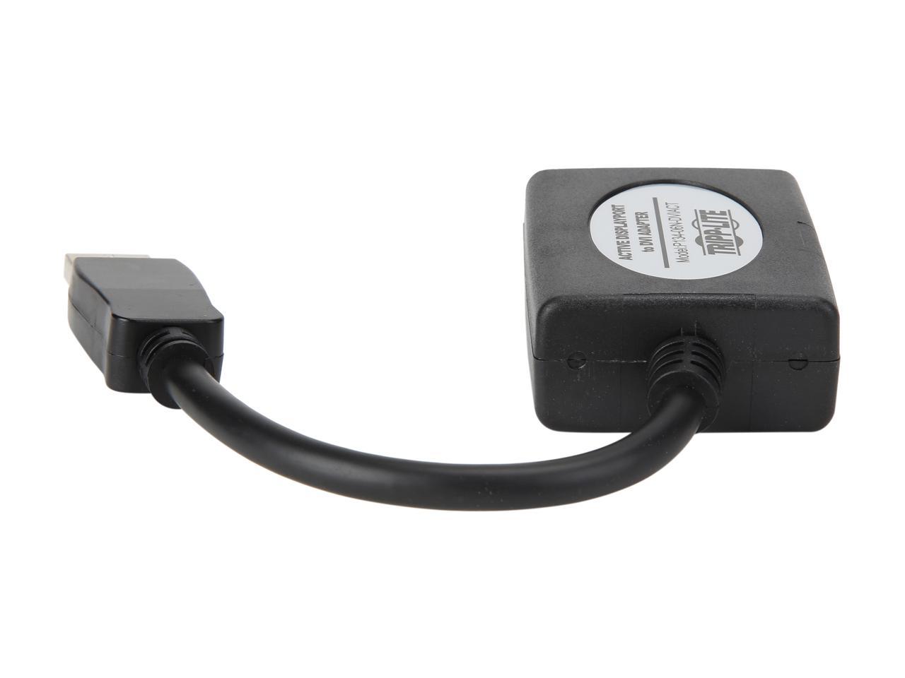 Tripp Lite DisplayPort to DVI Active Cable Adapter, DP 1.2, Converter for DP to DVI (M/F), 1920 x 1200/1080p, 6 in. (P134-06N-DVIACT)