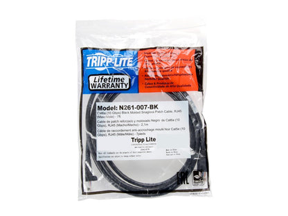 TRIPP LITE N261-007-BK 7 ft. Cat 6A Black Augmented Cat6 (Cat6a) Snagless 10G Certified Patch Cable, (RJ45 M/M) - Black