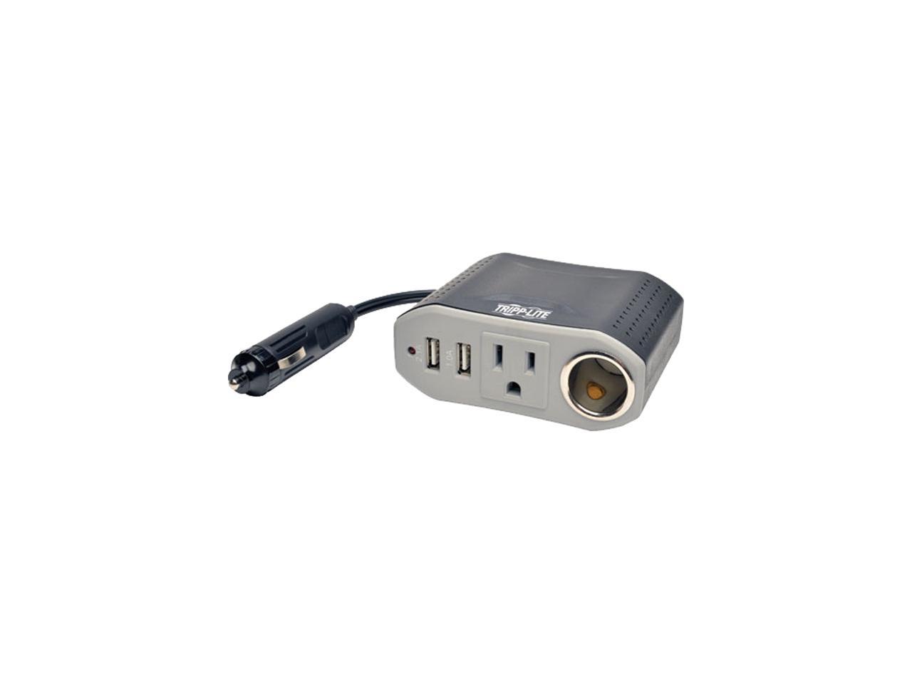 Tripp Lite 100W Car Power Inverter with Outlet, 12V CLA Receptacle & 2 USB Charging Ports (PV100USB)