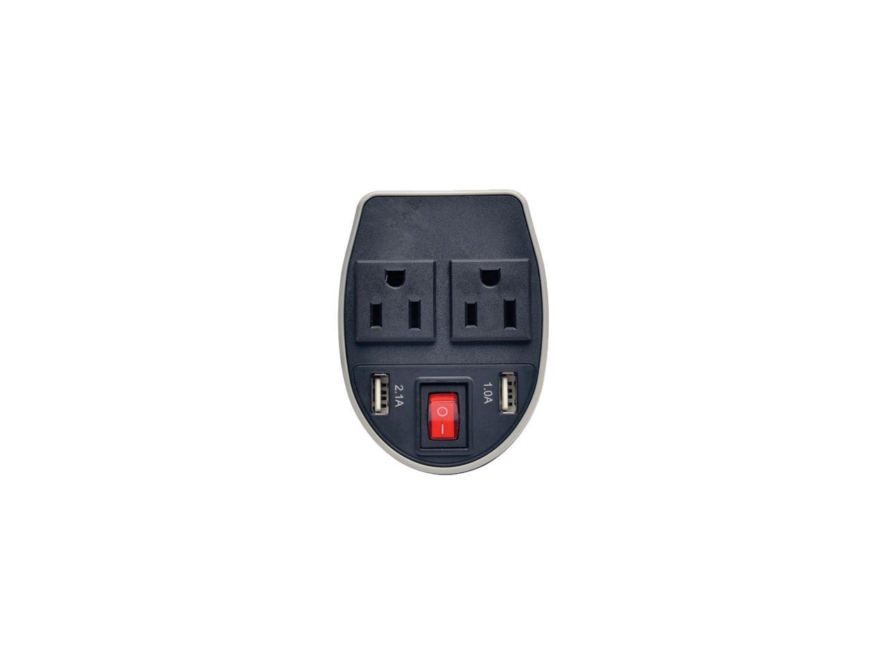 Tripp Lite 200W Car Power Inverter with 2 Outlets & 2 USB Charging Ports, Cup Holder Design (PV200CUSB)