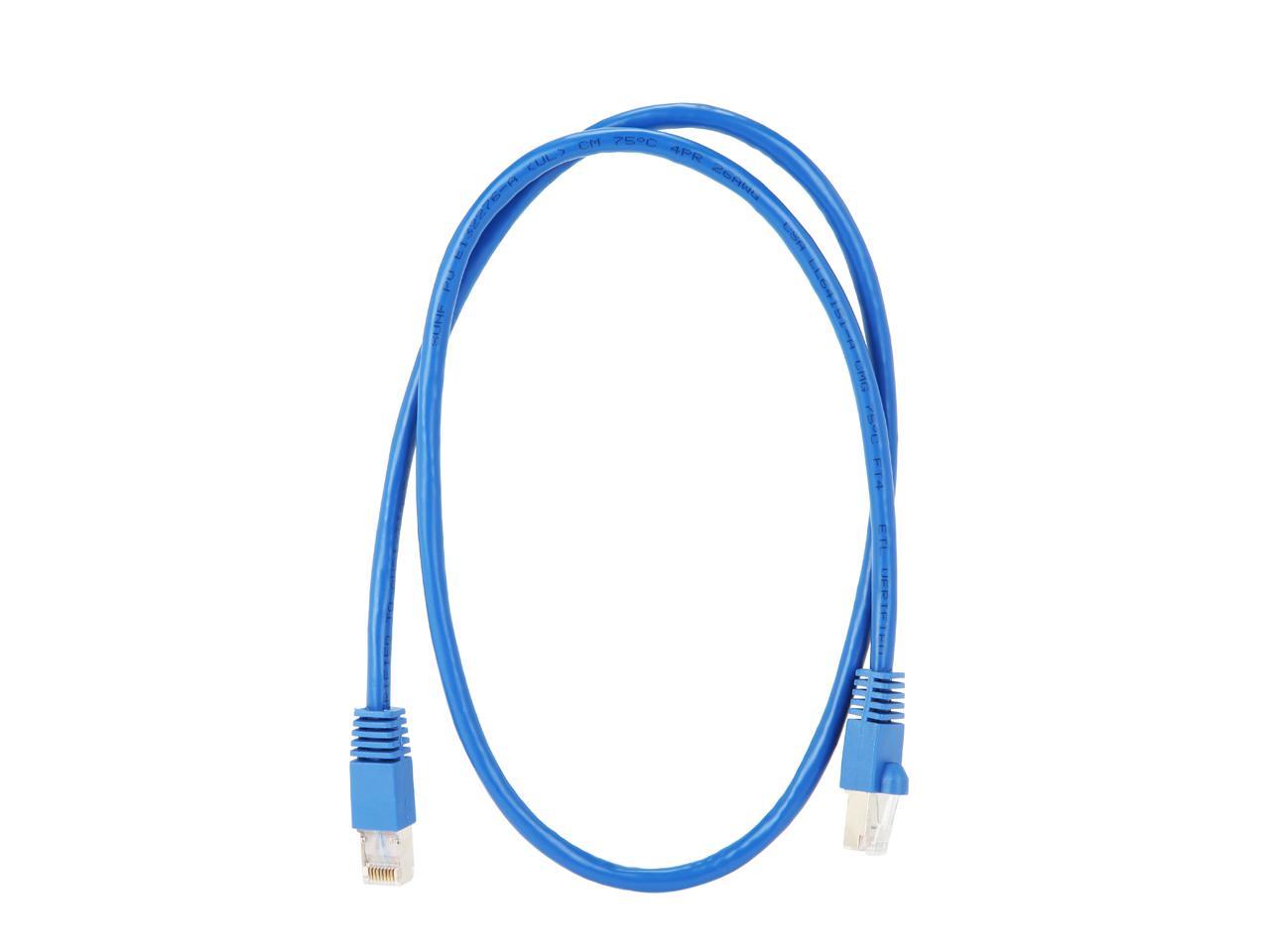 TRIPP LITE N262-003-BL 3 ft. Cat 6A Blue Shielded Augmented Cat6 (Cat6a) Shielded (STP) Snagless 10G Certified Patch Cable, (RJ45 M/M)