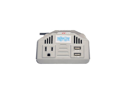 Tripp Lite 200W Car Power Inverter with Outlet & 2 USB Charging Ports, Ultra-Compact (PV200USB)