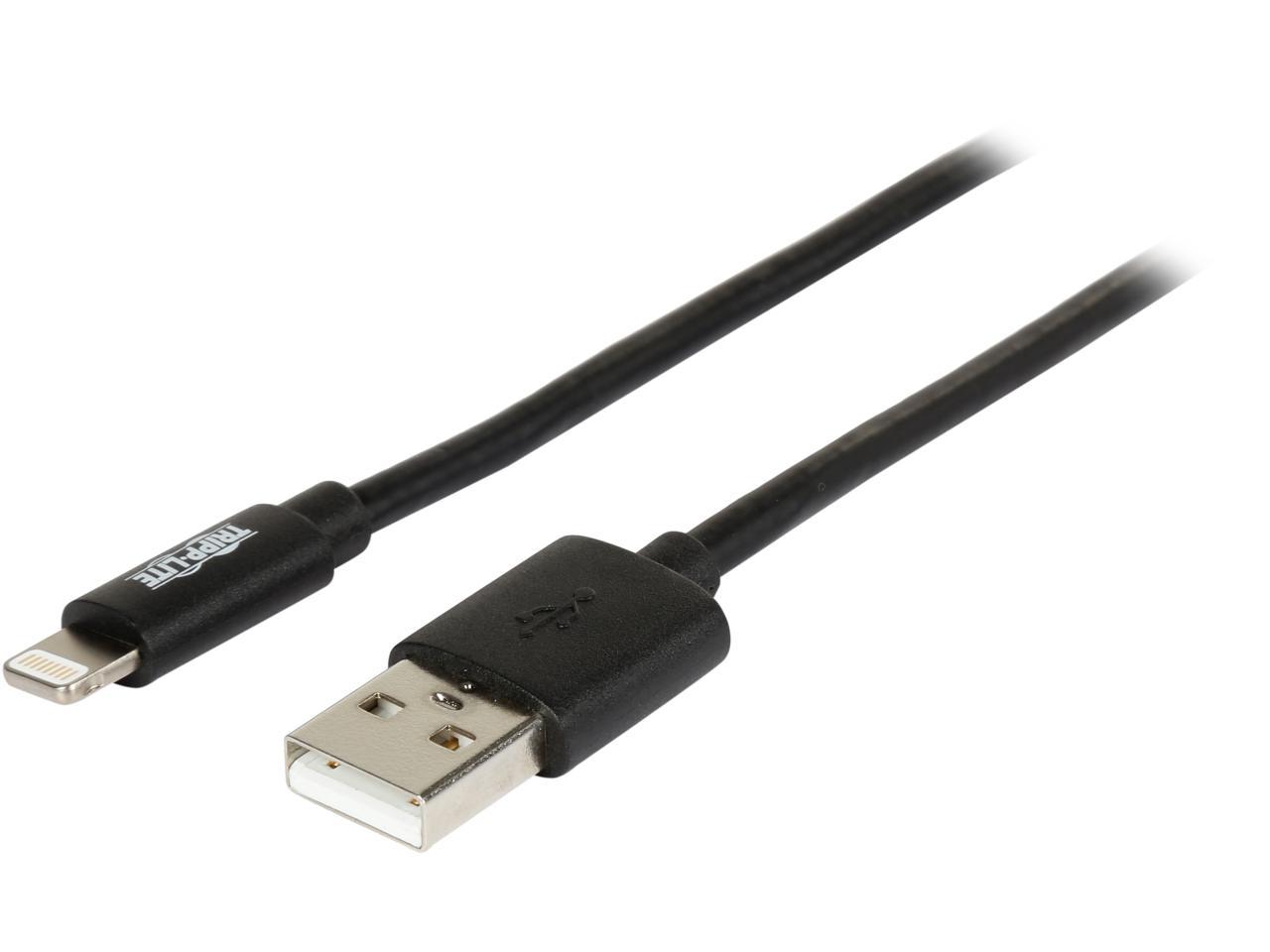 Tripp Lite M100-010-BK Black USB Sync/Charge Cable with Lightning Connector, Black, 10 ft. (3 m)