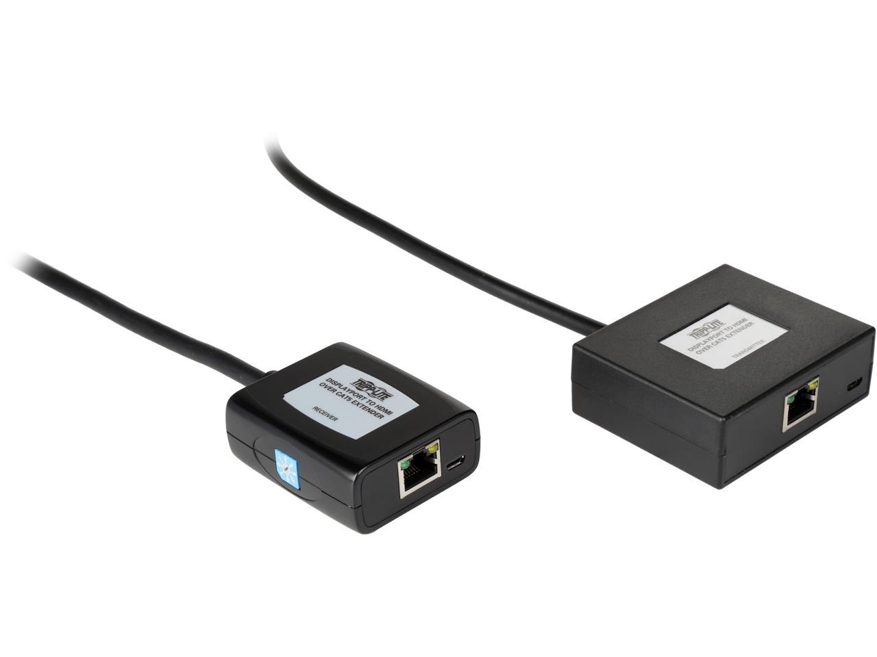 Tripp Lite DisplayPort to HDMI Over Cat5/6 Active Extender Kit, Pigtail-Style Transmitter & Receiver, Video/Audio, 1080/60p, Up to 150ft. (B150-1A1-HDMI)