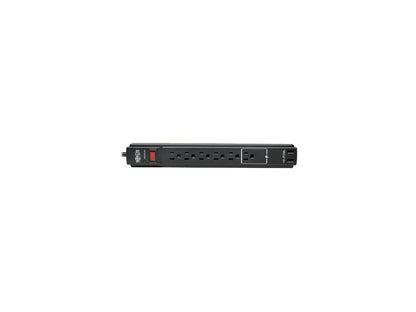 Tripp Lite TLP606USB Protect It! 6- Outlet Surge Protector, 6-ft. Cord, 990 Joules, 2 USB Charging Ports (2.1A), Black Housing