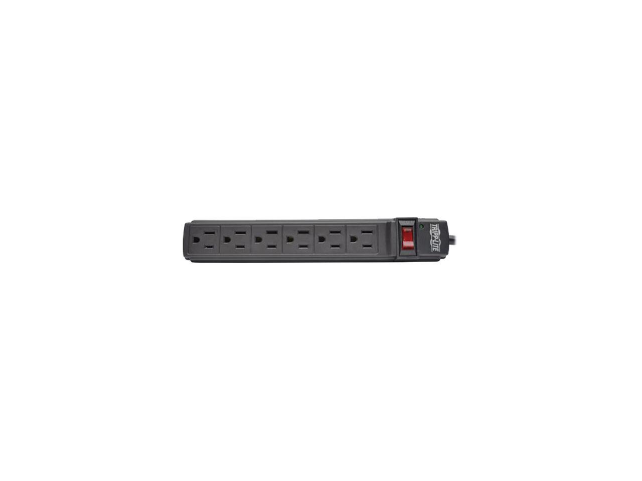Tripp Lite 6-Outlet Power Strip, 6 ft. Cord, Black Housing (PS66B)