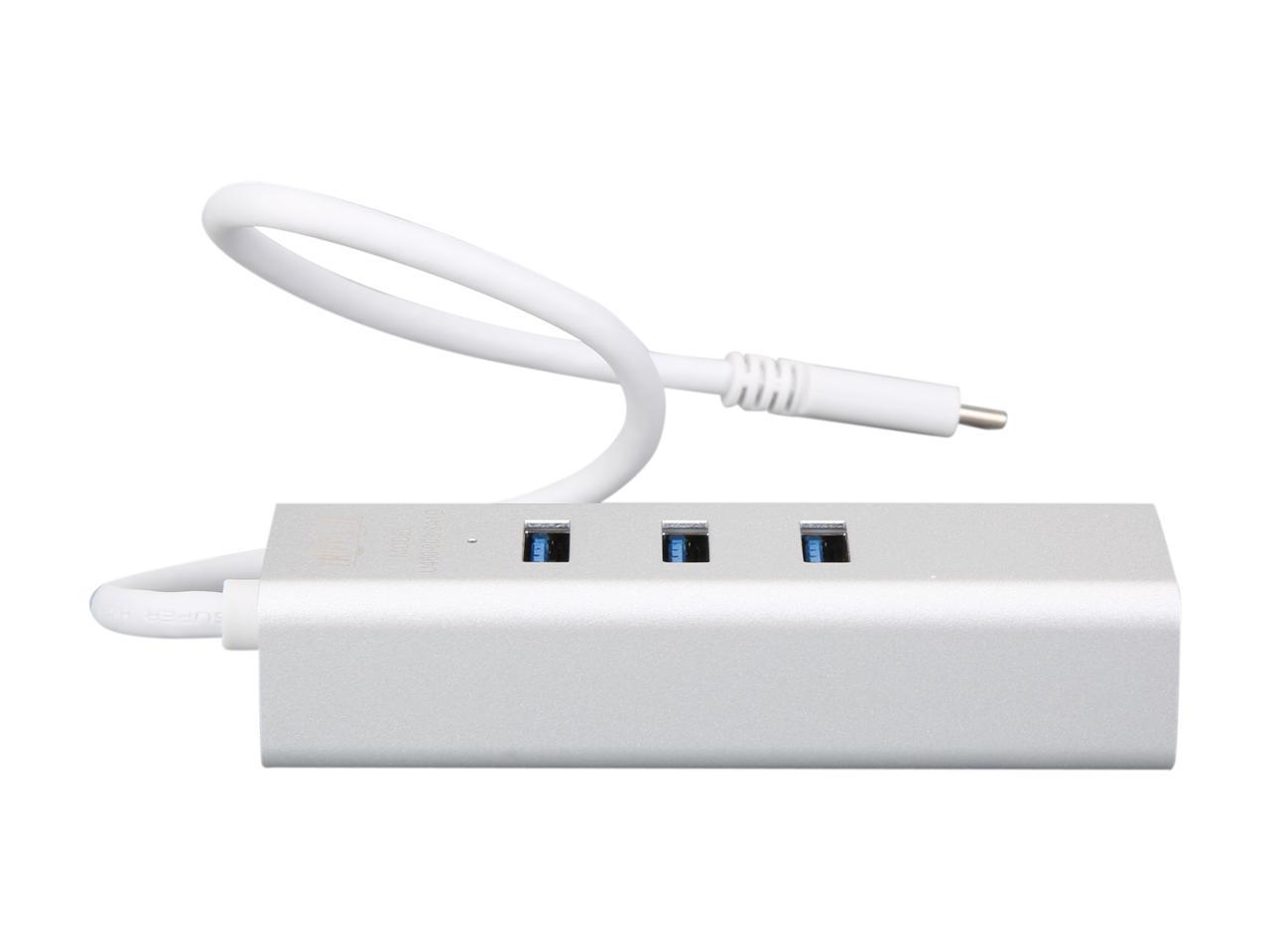 Tripp Lite 3-Port USB 3.1 USB-C Gigabit Ethernet Adapter Portable, Aluminum (U460-003-3A1G)