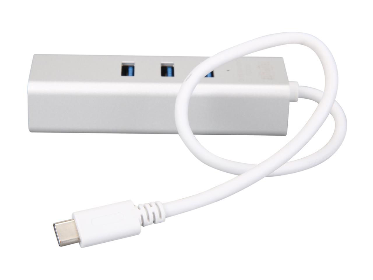 Tripp Lite 3-Port USB 3.1 USB-C Gigabit Ethernet Adapter Portable, Aluminum (U460-003-3A1G)