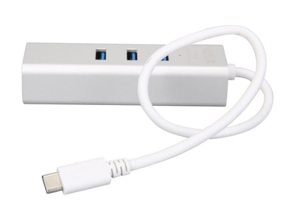 Tripp Lite 3-Port USB 3.1 USB-C Gigabit Ethernet Adapter Portable, Aluminum (U460-003-3A1G)