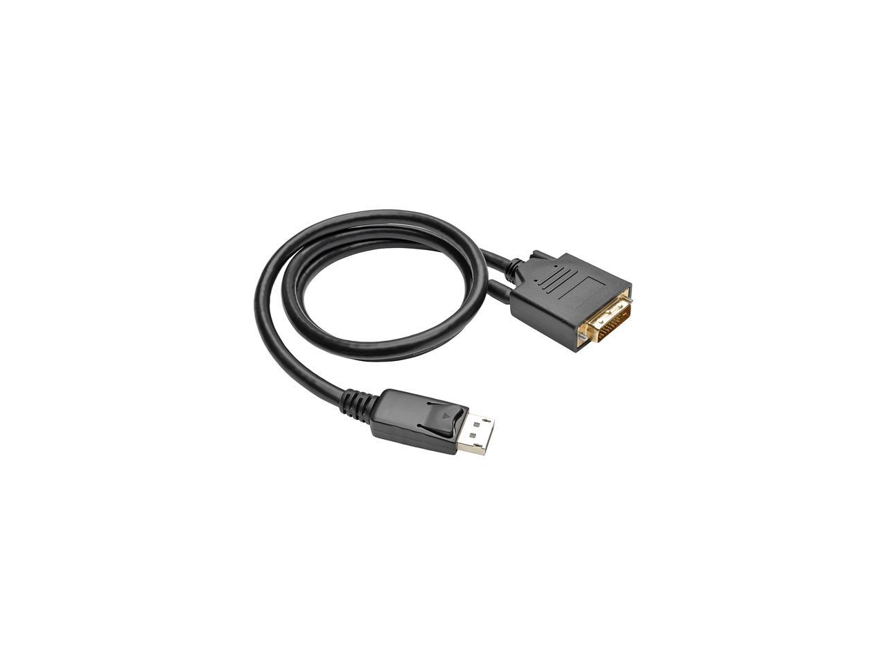 Tripp Lite P581-003-VGA-V2 3 ft. Black Connector A: DISPLAYPORT (MALE)Connector B: HD15 (MALE) DisplayPort 1.2 to VGA Active Adapter Cable, DP with Latches to HD15 (M/M), 1920x1200/1080p Male to Male