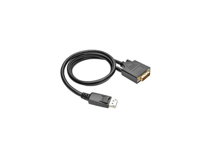Tripp Lite P581-003-VGA-V2 3 ft. Black Connector A: DISPLAYPORT (MALE)Connector B: HD15 (MALE) DisplayPort 1.2 to VGA Active Adapter Cable, DP with Latches to HD15 (M/M), 1920x1200/1080p Male to Male