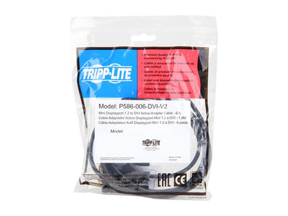Tripp Lite Mini DisplayPort 1.2 to DVI Active Adapter Cable, Mini DP to DVI (M/M), 1920 x 1080/1080p, 6 ft. (P586-006-DVI-V2)