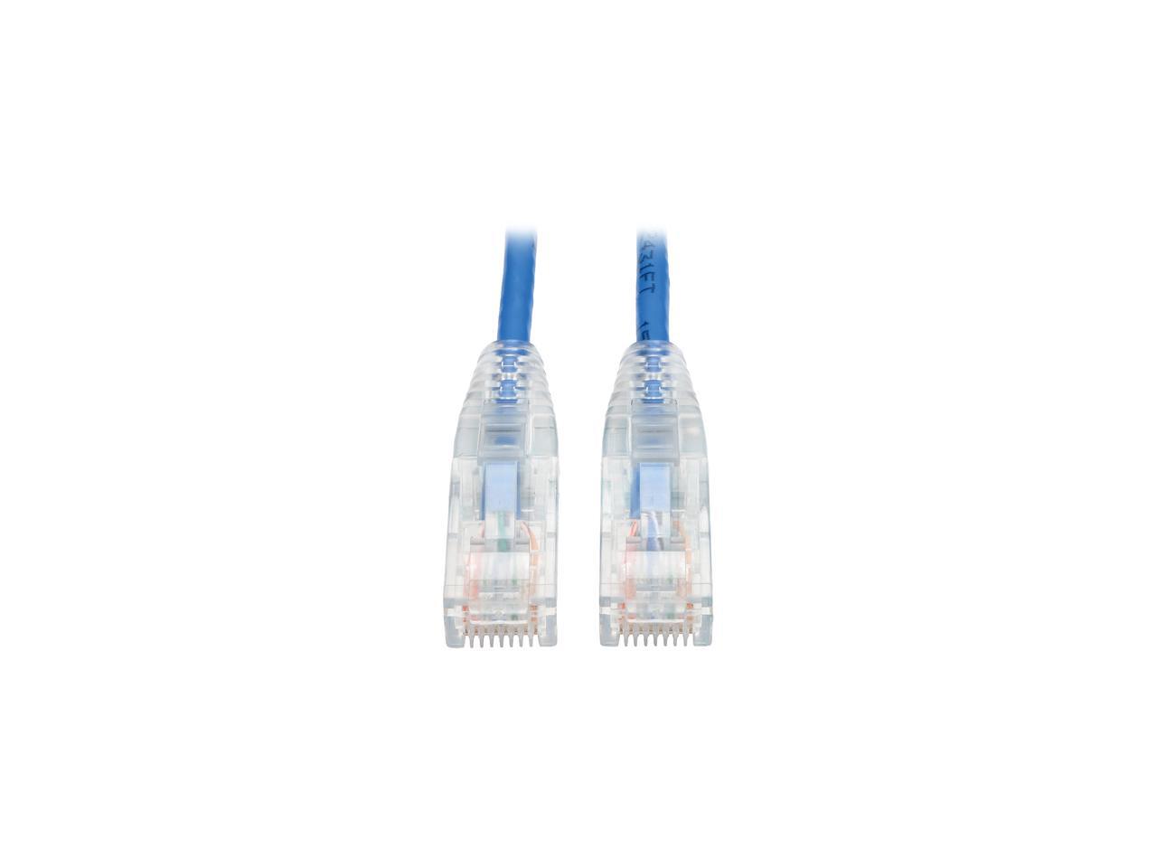 TRIPP LITE N201-S01-BL 1 ft. Cat 6 Blue Cat6 Gigabit Snagless Molded Slim UTP Patch Cable RJ45 M/M BL 1'