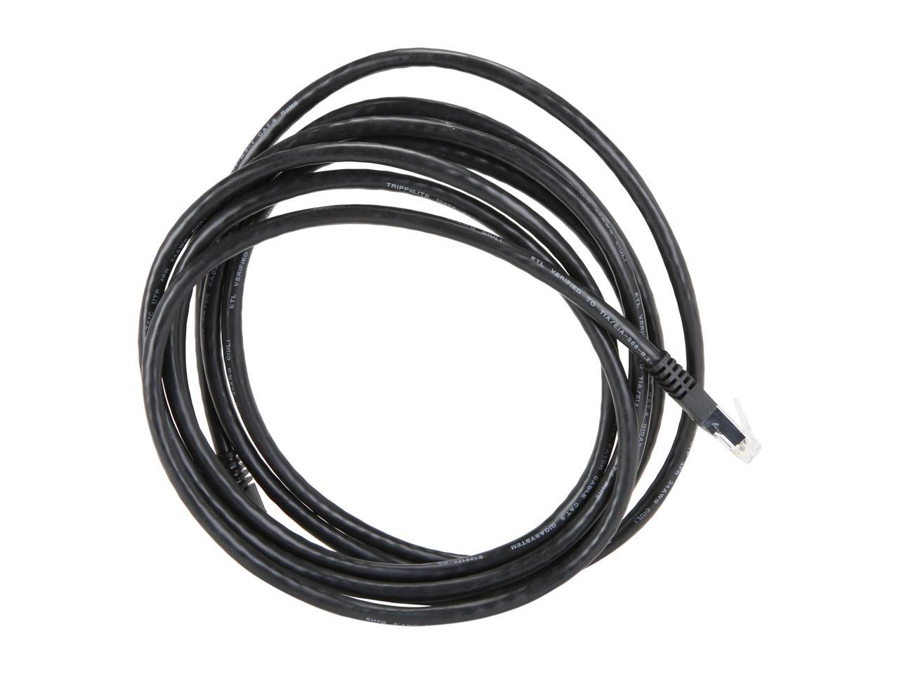 Tripp Lite Cat6 Gigabit Molded Patch Cable, 10 ft. RJ45 (M/M), 550MHz 24 AWG Black 10' (N200-010-BK)