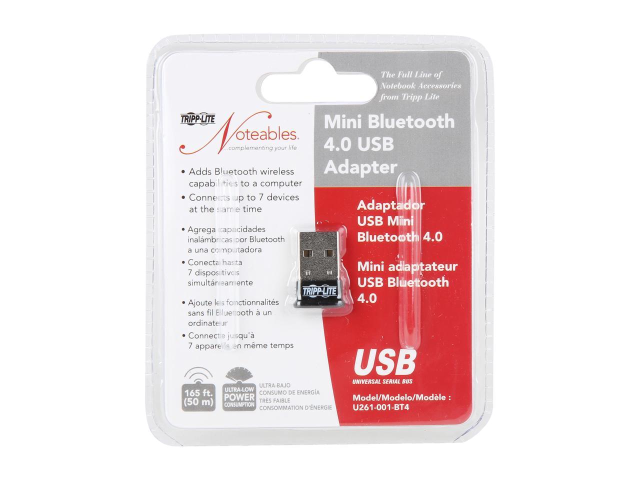Tripp Lite U261-001-BT4 Mini Bluetooth USB Adapter 4.0 Class 1 164ft Range 7 Devices