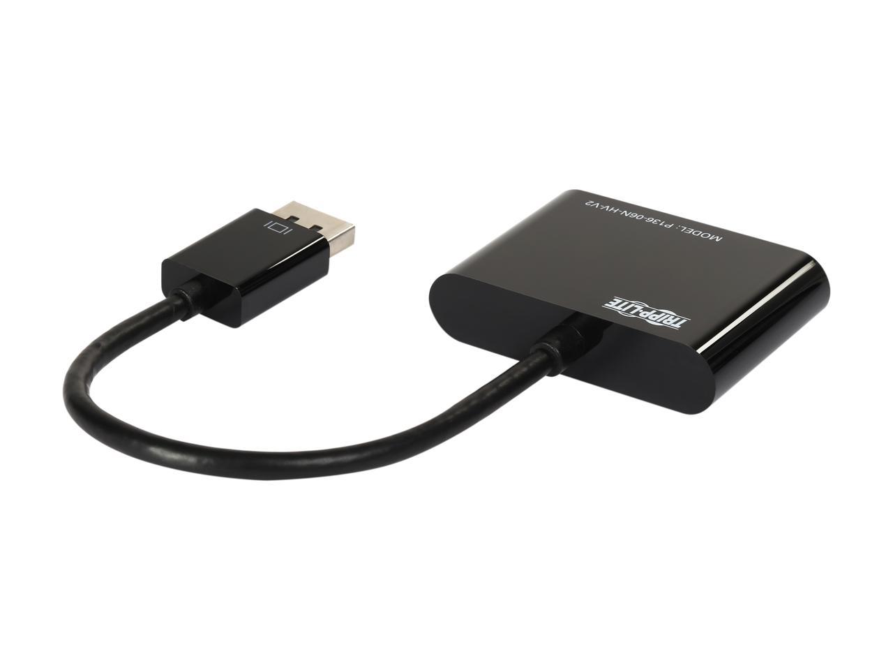 Tripp Lite P136-06N-HV-V2 DisplayPort to HDMI VGA Adapter Converter 4Kx2K DP to HDMI VGA