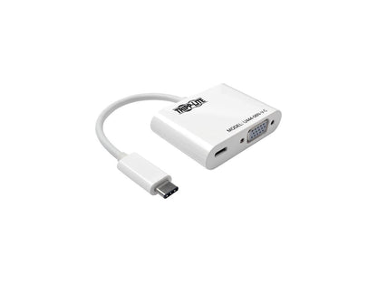 Tripp Lite USB C to VGA Adapter Converter w/ PD Charging,USB Type C to VGA (U444-06N-V-C)
