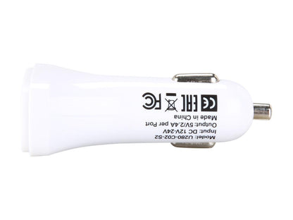 Tripp Lite U280-C02-S2 Dual-Port USB Car Charger for Tablets and Cell Phones, 5V 4.8A (24W)