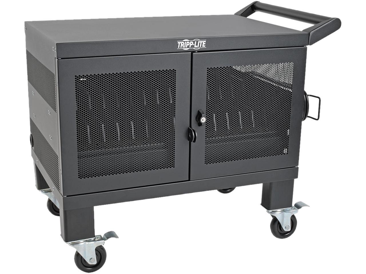 Tripp Lite Charging Station Mobile Cart Conversion Kit with Handle, Casters & Power Cord Manager (CSHANDLEKIT2)