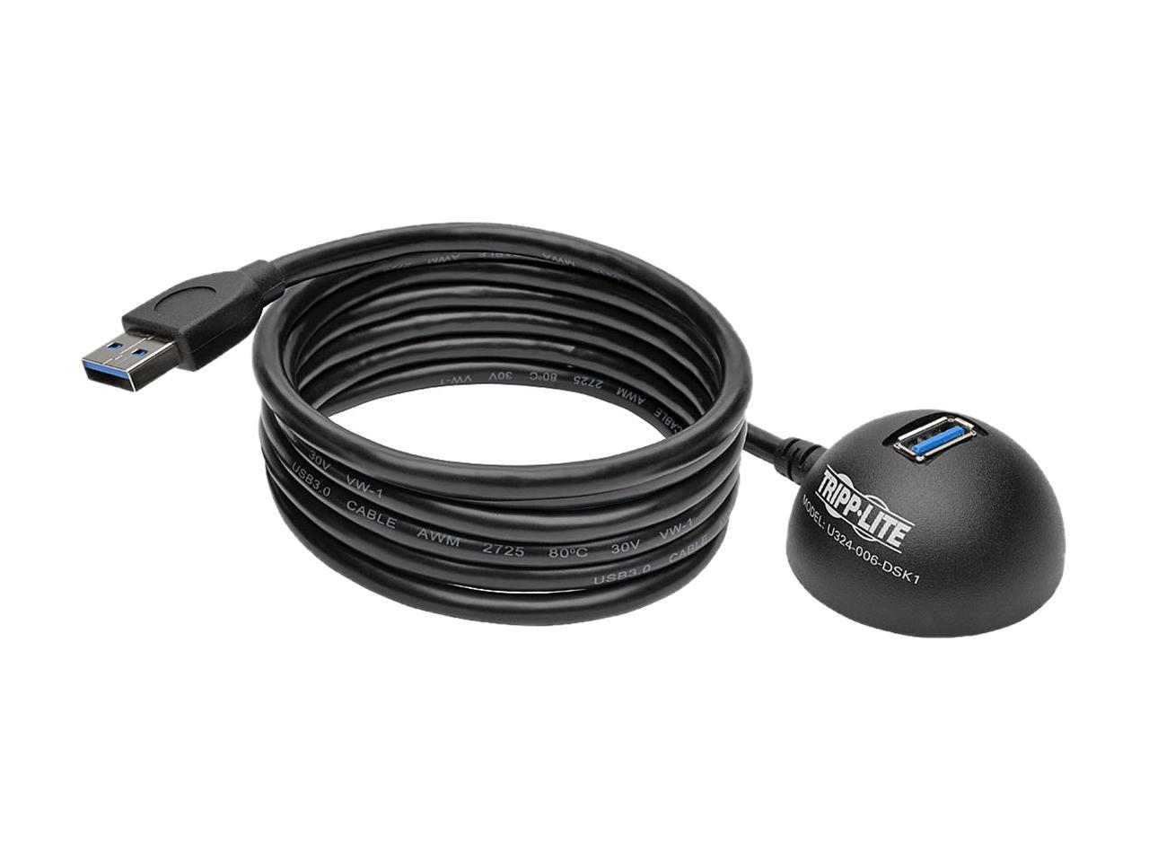 Tripp Lite 1-Port USB 3.0 SuperSpeed Desktop Extension Cable (M/F), USB Type-A, 6 ft. (U324-006-DSK1)