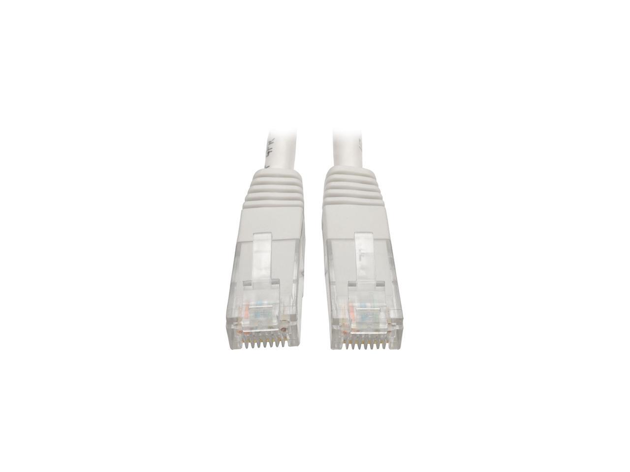 Tripp Lite 2ft Cat6 Gigabit Molded Patch Cable RJ45 M/M 550MHz 24 AWG White