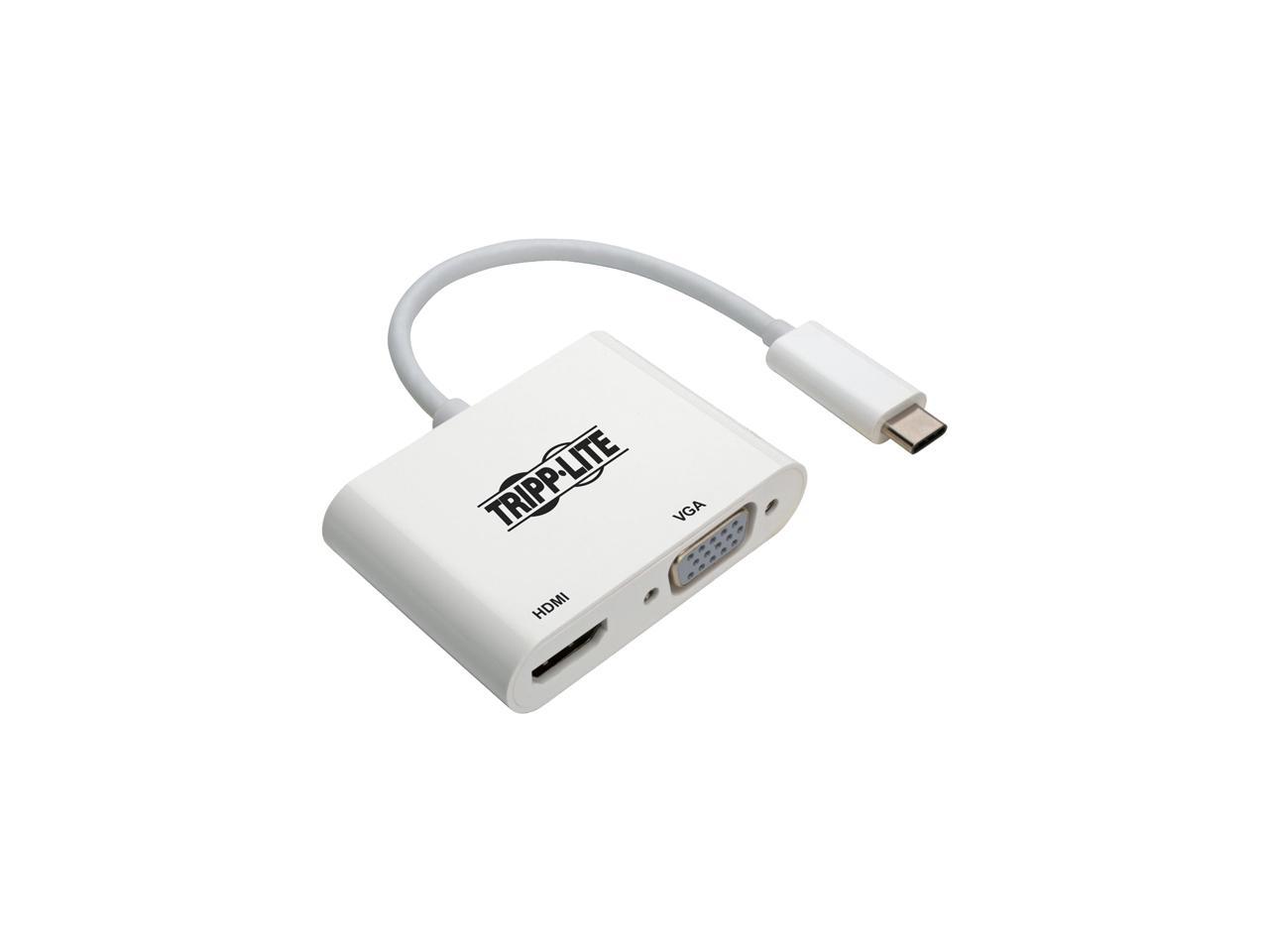 Tripp Lite USB C to HDMI / VGA Multiport Adapter Converter 4K, USB Type C (U444-06N-HV4K)