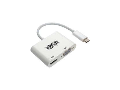 Tripp Lite USB C to HDMI / VGA Multiport Adapter Converter 4K, USB Type C (U444-06N-HV4K)
