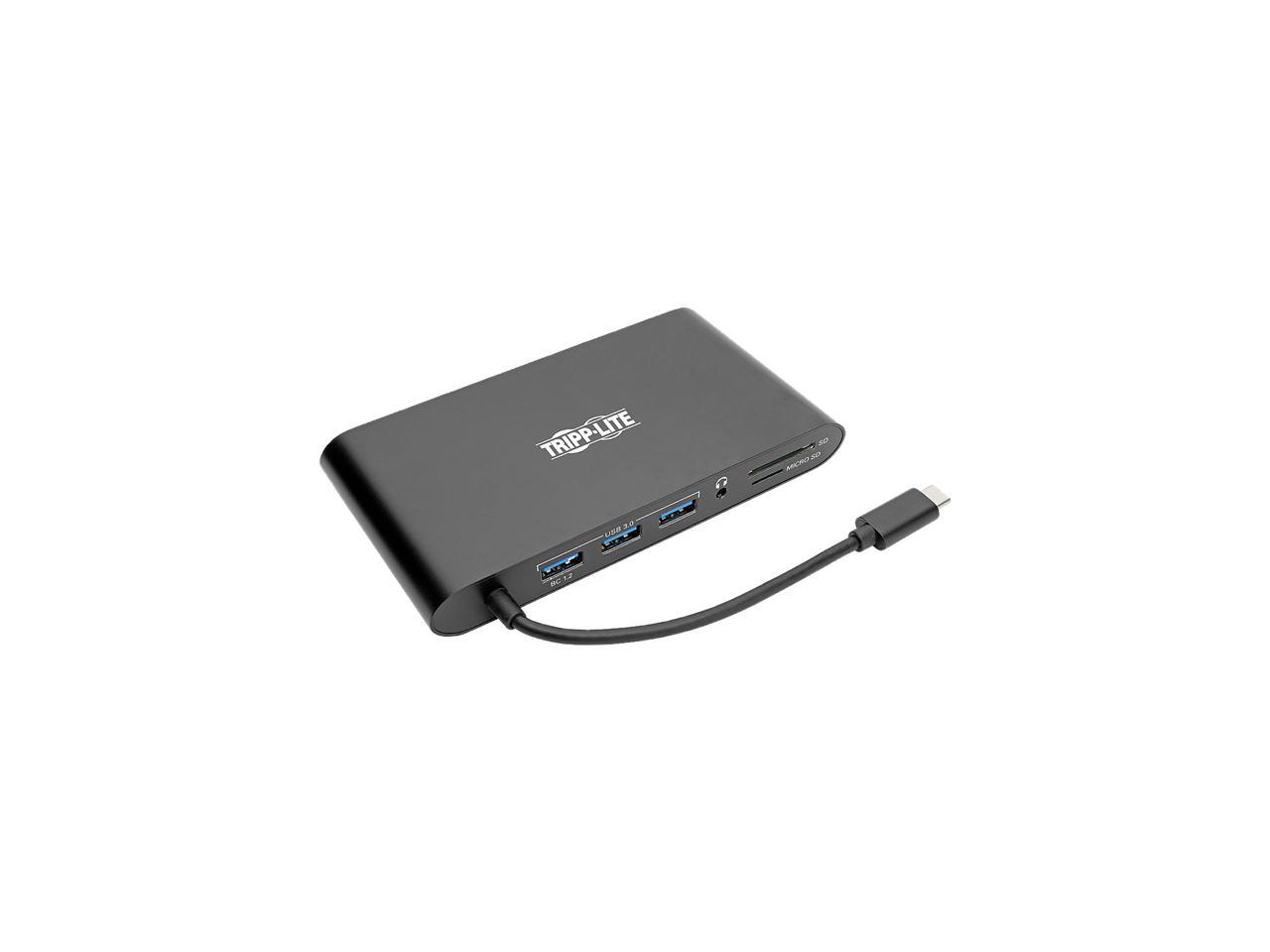Tripp Lite USB C Docking Station 4k USB Hub HDMI VGA mDP Gbe Charging Black (U442-DOCK1-B)