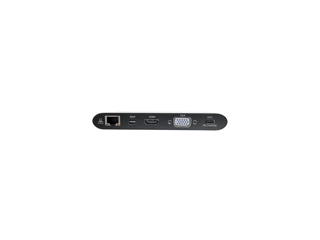 Tripp Lite USB C Docking Station 4k USB Hub HDMI VGA mDP Gbe Charging Black (U442-DOCK1-B)