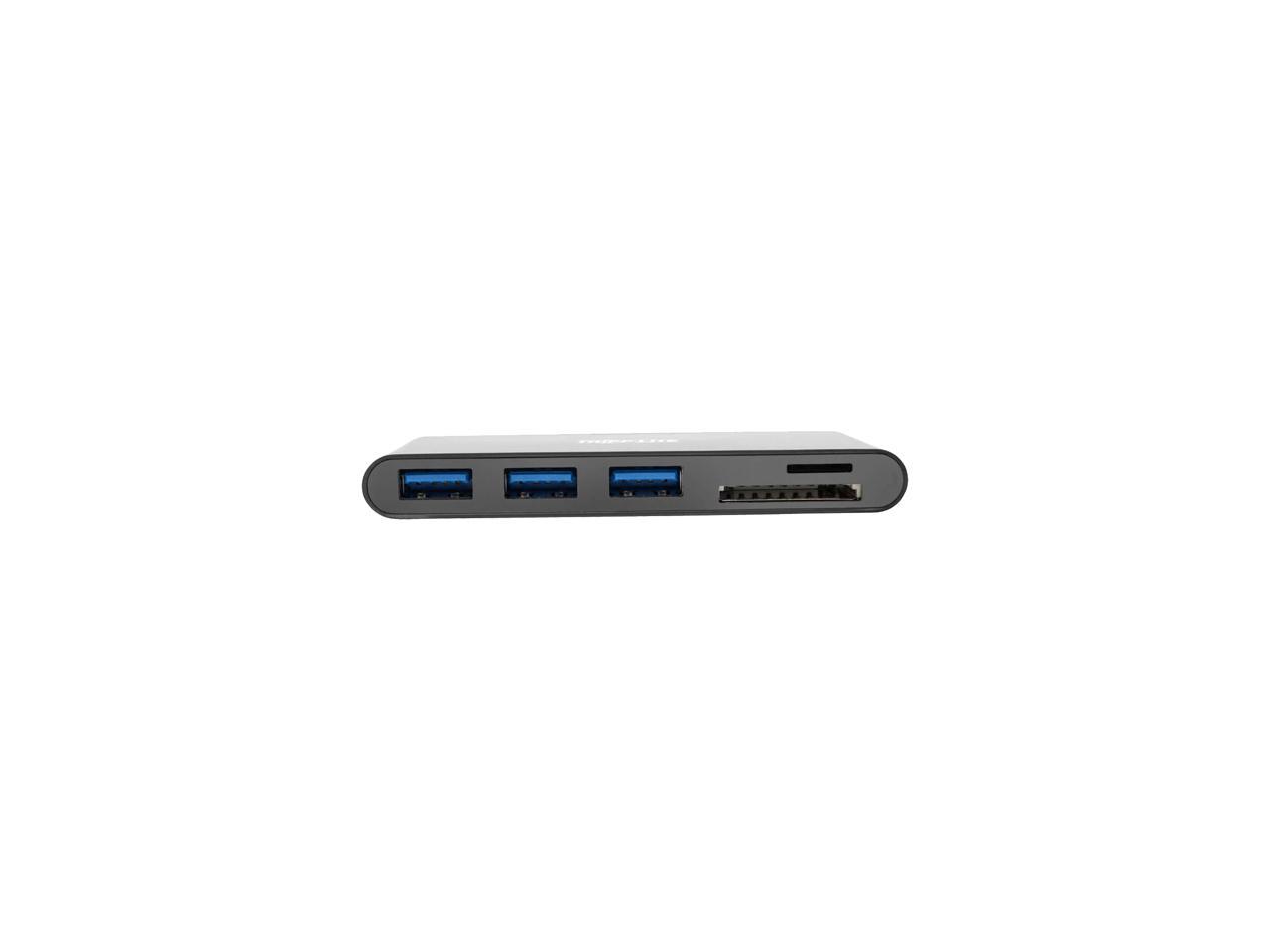 Tripp Lite USB C Hub Multiport w/ 3x USB-A Hub Micro SD, SD/MMC Card Reader (U460-003-3AMB)