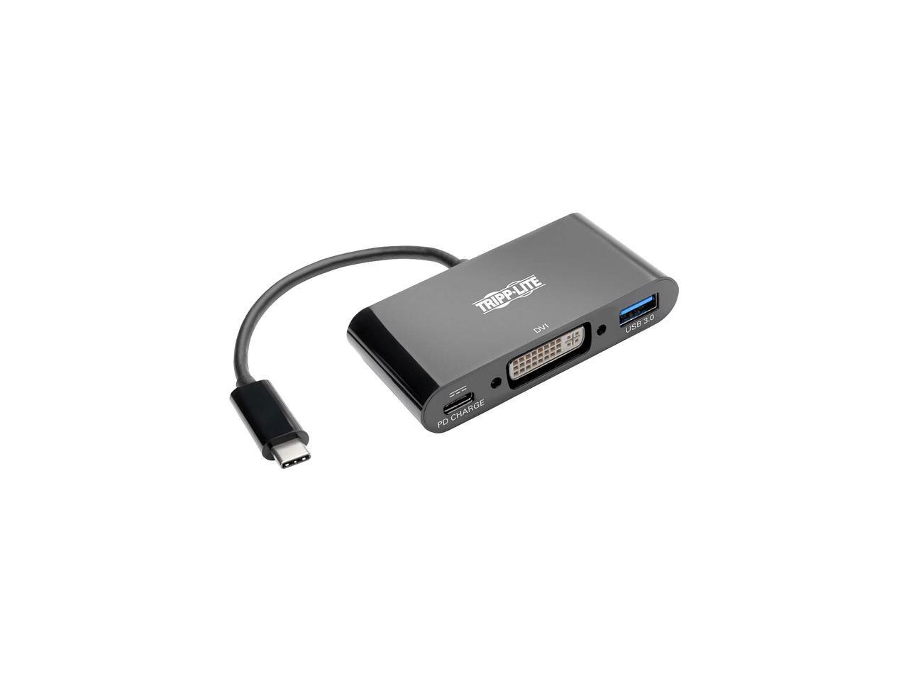 Tripp Lite USB C to DVI Adapter USB Hub & PD Charging USB Type C to DVI 6in (U444-06N-DUB-C)
