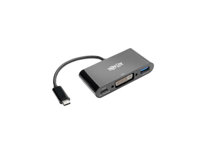 Tripp Lite USB C to DVI Adapter USB Hub & PD Charging USB Type C to DVI 6in (U444-06N-DUB-C)