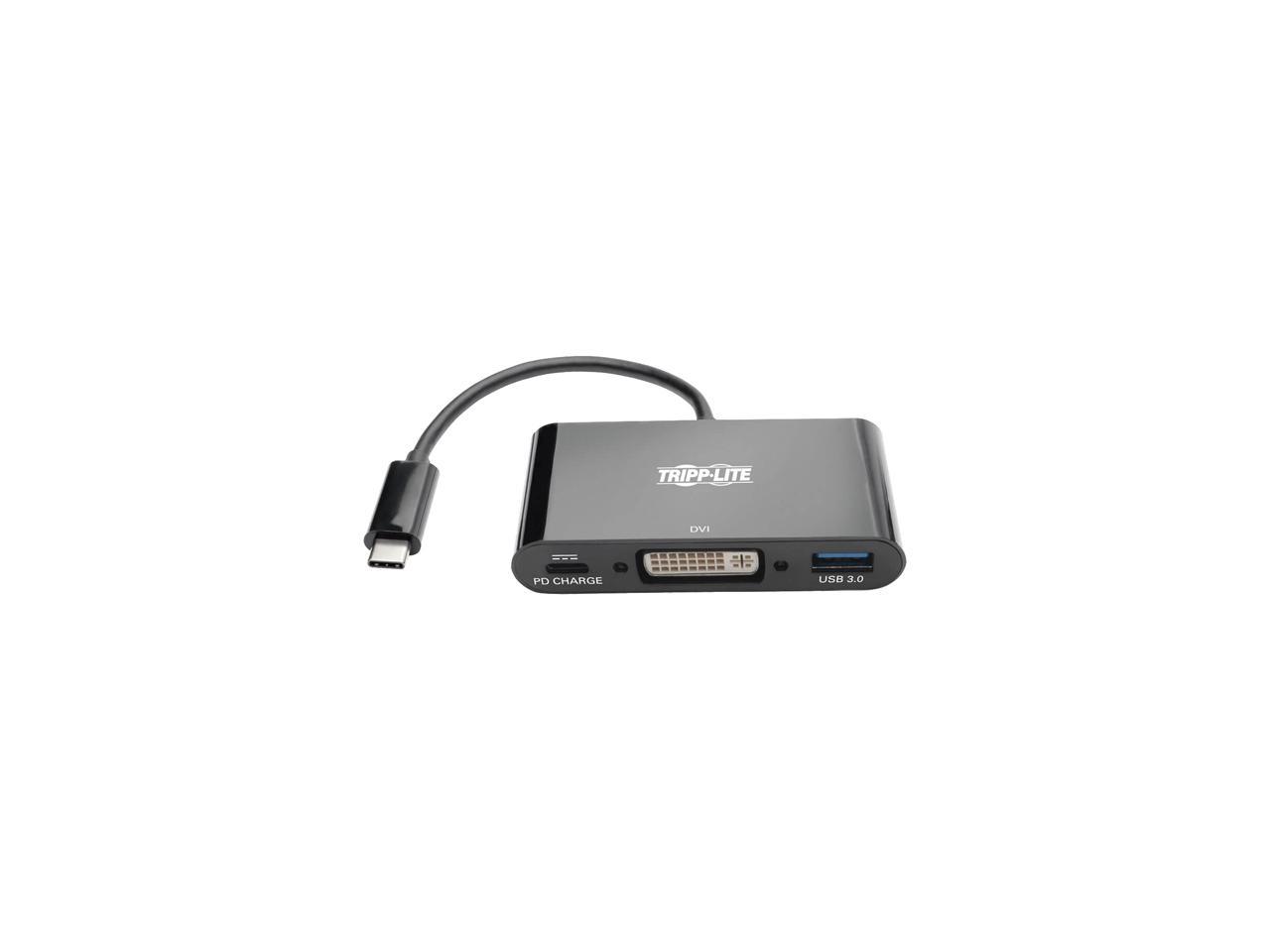 Tripp Lite USB C to DVI Adapter USB Hub & PD Charging USB Type C to DVI 6in (U444-06N-DUB-C)