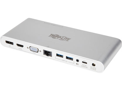 Tripp Lite USB C Docking Station w/USB Hub HDMI VGA DP Gbe PD Charging 4K (U442-DOCK4-S)