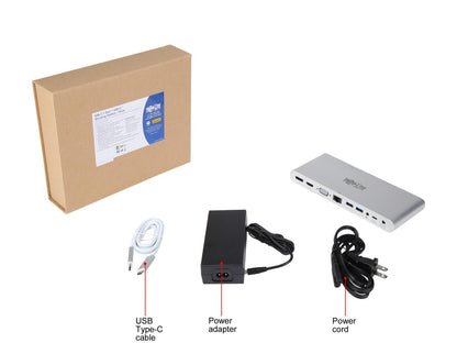 Tripp Lite USB C Docking Station w/USB Hub HDMI VGA DP Gbe PD Charging 4K (U442-DOCK4-S)