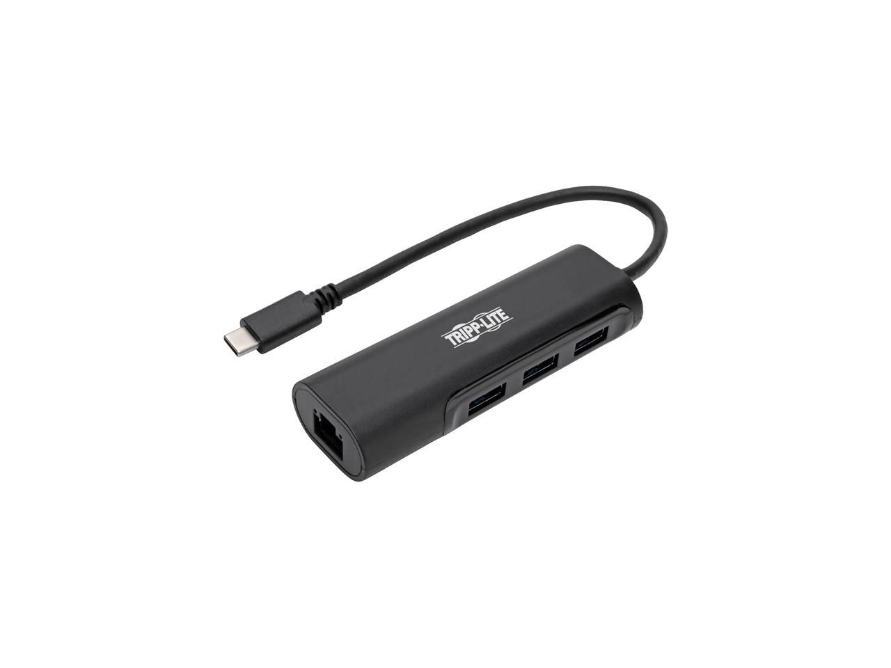 Tripp Lite USB C Multiport Hub Adapter w/ 3 USB-A, Gbe Black USB Type C (U460-003-3A1GB)