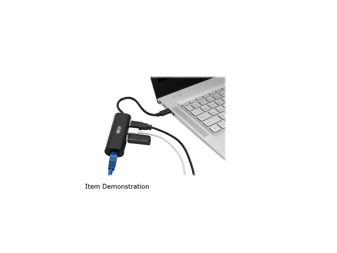 Tripp Lite USB C Multiport Hub Adapter w/ 3 USB-A, Gbe Black USB Type C (U460-003-3A1GB)