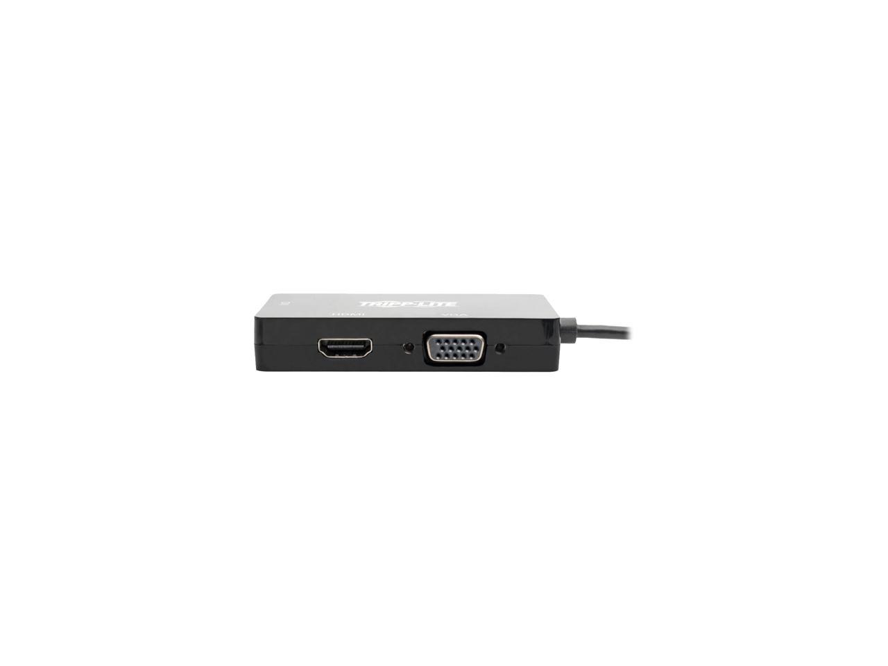 Tripp Lite USB C Multiport Adapter HDMI / DVI / VGA 4Kx2K USB Type C Black (U444-06N-HDV4KB)