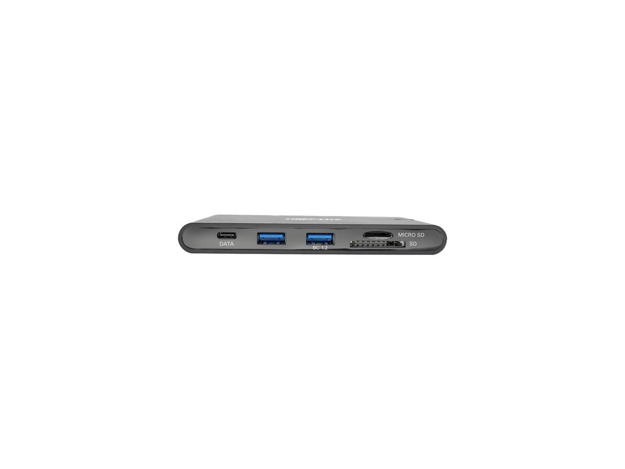 Tripp Lite USB C Docking Station HDMI VGA GbE PD Charging USB Hub 4K Black (U442-DOCK3-B)