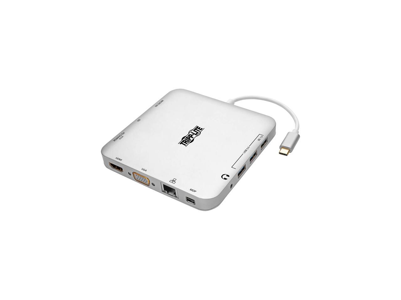 Tripp Lite USB C Docking Station w/ USB Hub mDP HDMI VGA GbE PD Charging 4K (U442-DOCK2-S)