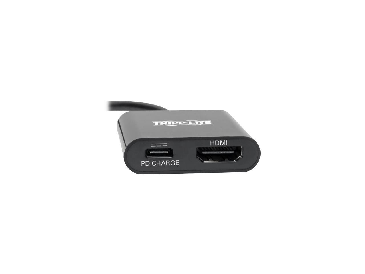 Tripp Lite USB C to HDMI Adapter Converter w/ PD Charging 4K USB Type C (U444-06N-H4B-C)