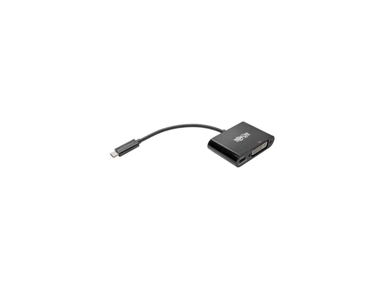 Tripp Lite USB C to DVI Adapter w/PD Charging 1080p Black USB Type C to DVI (U444-06N-DB-C)